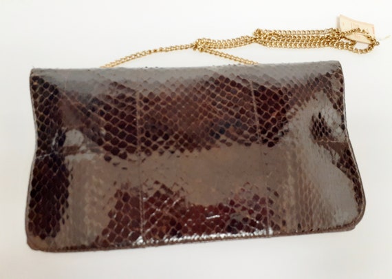 Vintage NWT Snakeskin Leather Crossbody Bag Shoul… - image 4
