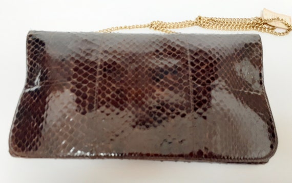 Vintage NWT Snakeskin Leather Crossbody Bag Shoul… - image 9