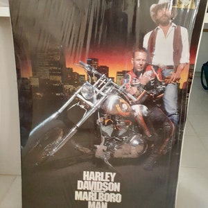 VTG Harley Davidson Marlboro Man Movie Poster Original 1991 Johnson