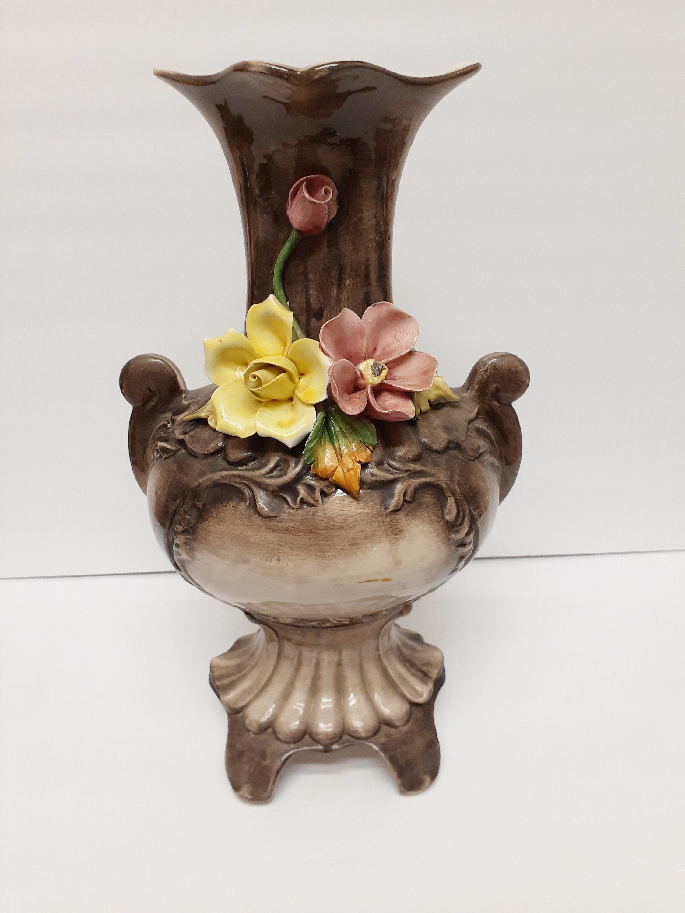 超特価SALE開催！ 'crown German Vintage With Vase Ceramic Porcelain Mark N' 花瓶・フラワースタンド