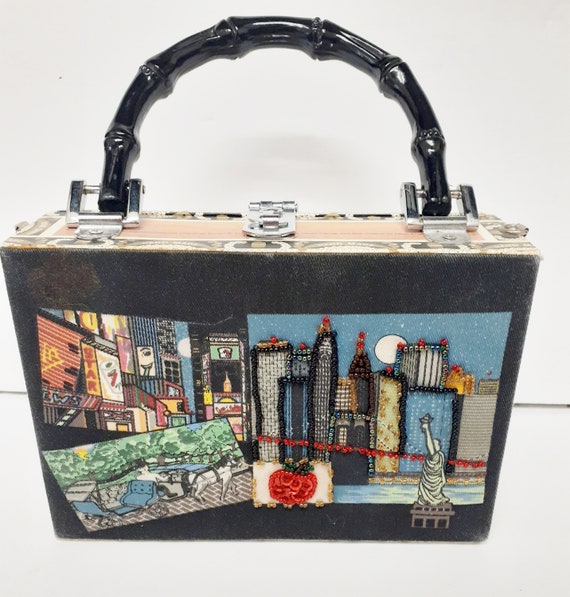 Braciano Cigar Box Purse Embellished New York Cit… - image 1