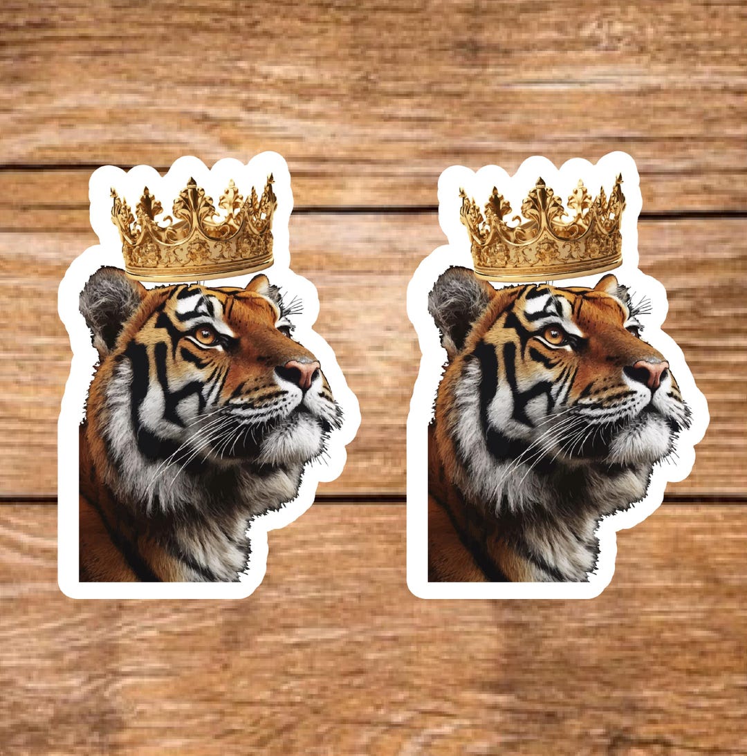 King Tiger (2 Stickers) 3.5in, Waterproof, Glossy Finish Vinyl. - Etsy