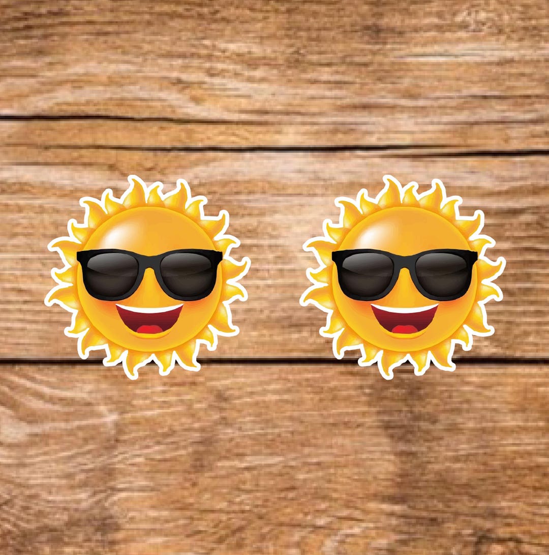 Sun Shades (2 Stickers): Matte Finish Vinyl, Water Resistant Decal - Etsy