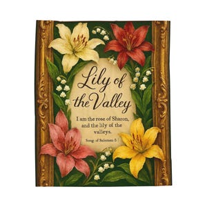 Lily of the Valley Plush Blanket: Floral Velveteen Throw, Cozy Home Decor