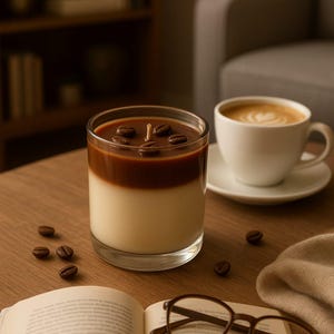 Coffee Scented Soy Candle in Jar, Handmade Coffee Candle, Aromatherapy Gift for Coffee Lovers, Natural Soy Wax Home Decor