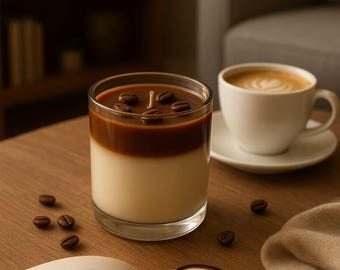 Kaffee duftende Sojakerze im Glas, handgemachte Kaffeekerze, Aromatherapie Geschenk für Kaffeeliebhaber, natürliches Sojawachs Wohndekor