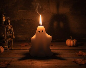 Halloween Ghost Candle, Spooky Soy Wax Candle, Haunted House Decor, Fall Autumn Gift, Handmade Halloween Home Decoratio