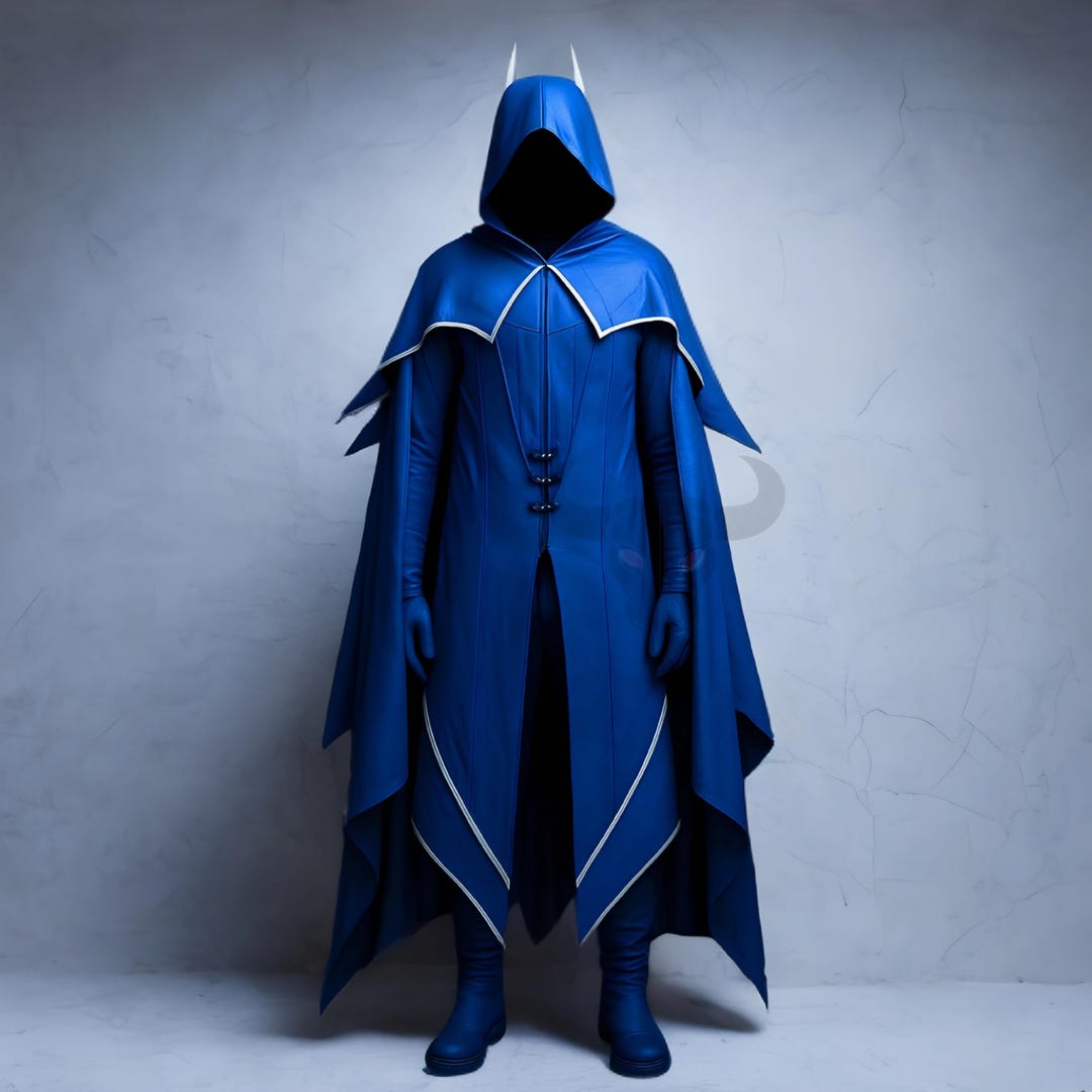 Mystic Blue Hooded Cloak | Wizard Costume | Sorcerer Cosplay Robe ...