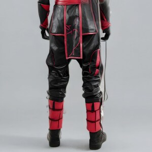 red black ninja costume, ninja warrior cosplay, leather ninja outfit, mens cosplay suit, mortal style costume, ninja cosplay outfit, red ninja armor, black ninja uniform, mens leather cosplay, warrior cosplay suit, ninja mask costume, gaming cosplay outfit, martial arts cosplay, ninja character costume, stealth warrior outfit, red black cosplay suit, premium ninja costume, anime style ninja outfit, cosplay warrior clothing, combat ninja costume