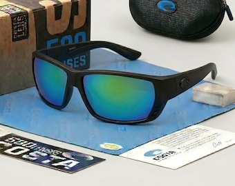 Lunettes de soleil style allée thon Costa Del Mar : polarisées 580p, unisexe enveloppant avec boîte