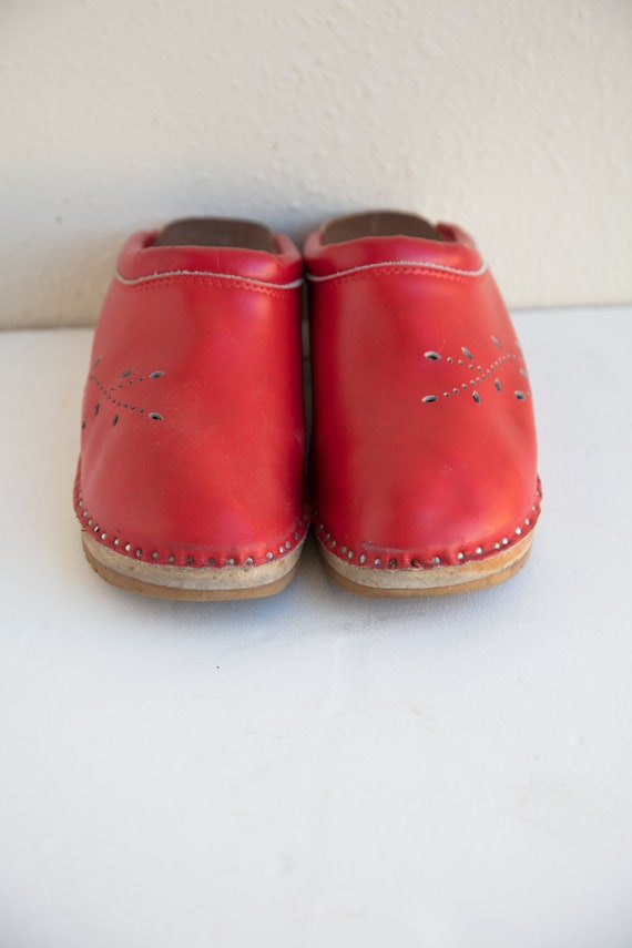 Red Troentorp Clogs, Christmas Clogs, Wooden Clogs