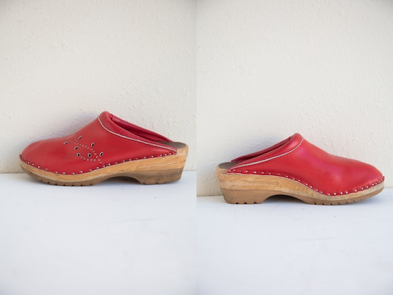 Red Troentorp Clogs, Christmas Clogs, Wooden Clog… - image 6