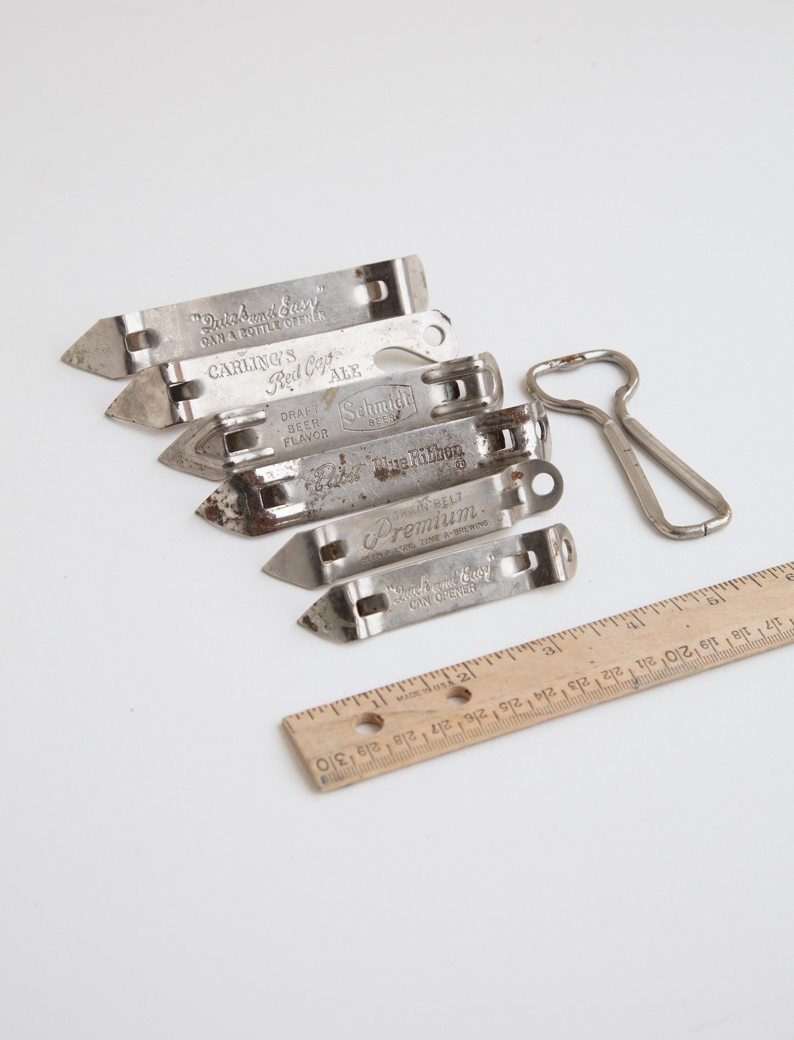 Assortment of 7 Different Vintage Beer Can Openers From the Etsy