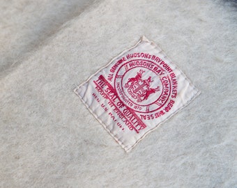 Hudson Bay Blanket - 3.5 point - Red Label - 1950s - Iconic - Wool Blanket  - Trading Blanket - Point Blanket - Twin Size - Camp Blanket