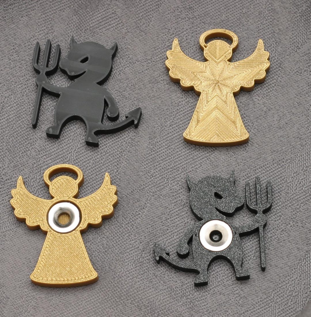 Angel & Devil Magnets – 3d-printed Handcraft by Krelabum – Refrigerator ...