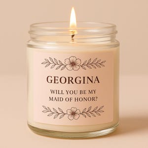 Personalisierte Trauzeugin Vorschlag Kerze Geschenk für Brautjungfer Hochzeit Party Andenken Benutzerdefinierter Name Brautgeschenk für Verlobung vorhanden