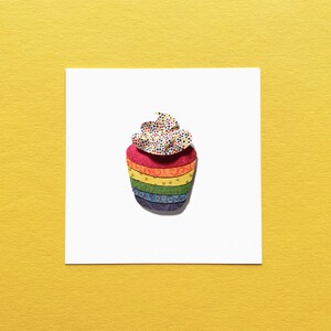 Papercut Rainbow Cupcake - PRINT