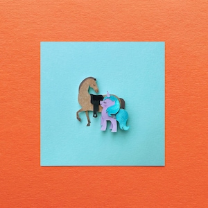 Captain Oats Princess Sparkle Papercut - PRINT 5x5in