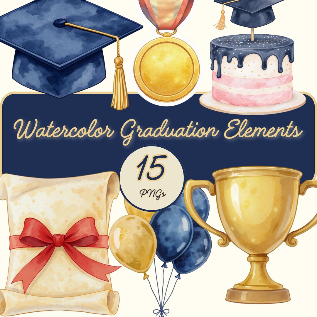 Graduation Elements PNG Bundle, 300 DPI High Resolution 15 PNG Sticker ...