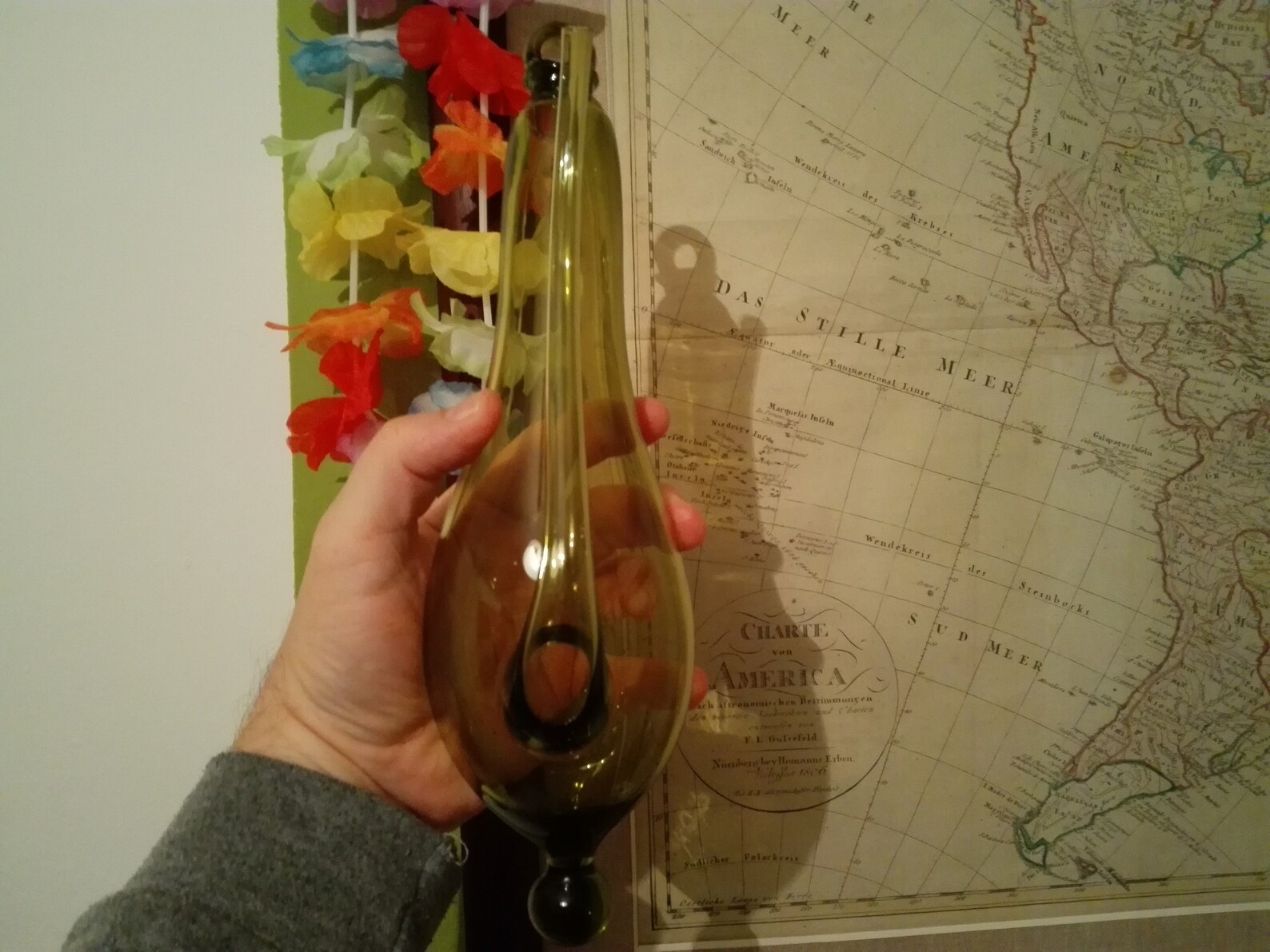 Handblown Weather Glass Goethe Barometer Greenisch USA, Glaswork