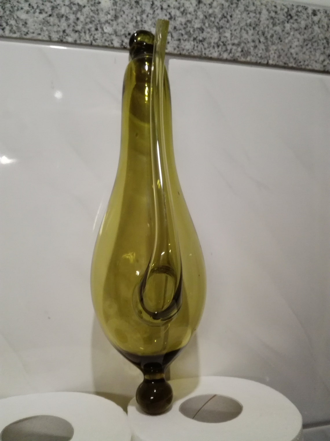 Handblown Weather Glass Goethe Barometer Greenisch USA, Glaswork