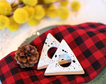 Splash Triangle Napkin Rings- Ceramic Napkin Rings- Handmade Pottery