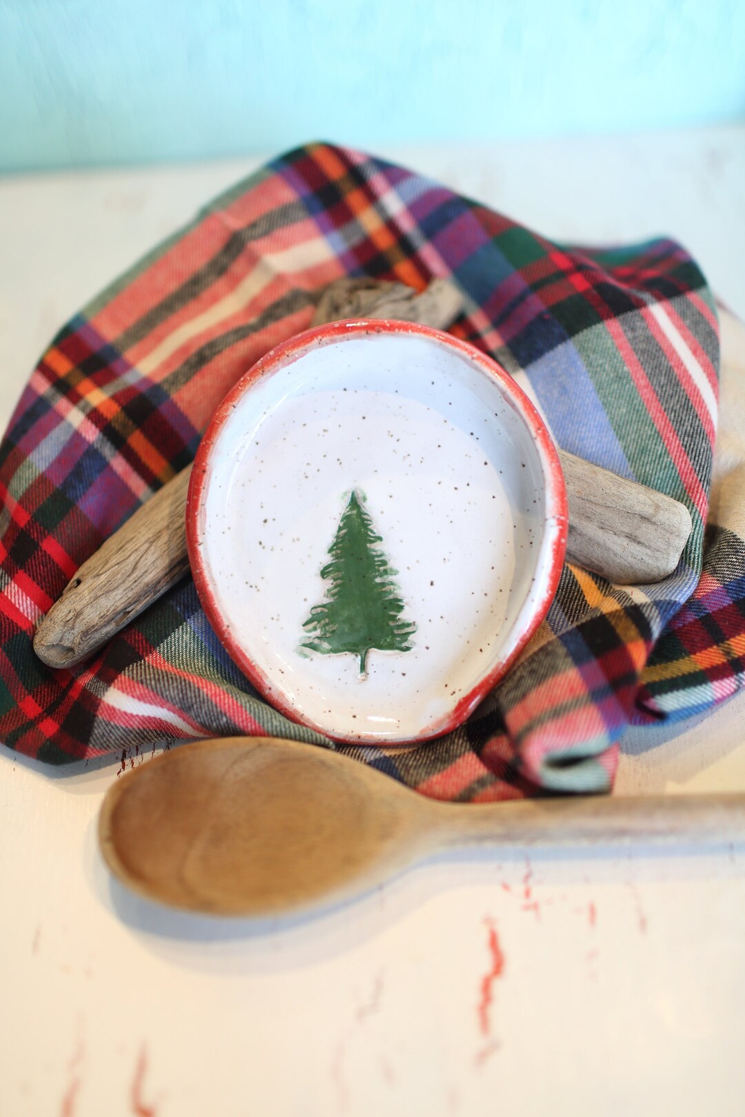 Christmas Tree Spoon Rest Holiday Spoon Rest Ceramic Spoon Rest Etsy
