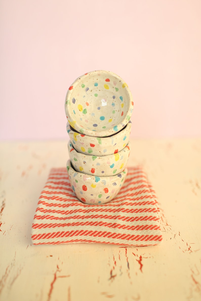 Polka Dot Snack Bowls Ceramic Snack Bowls Ceramic Ramekins Etsy UK