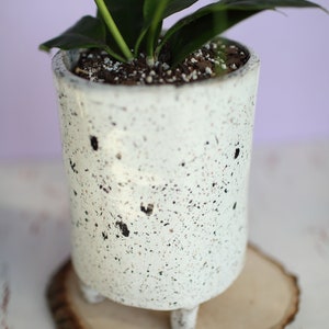 Black and White Splash Planter Ceramic Planter Indoor Planter Footed Planter Handmade Planter image 8