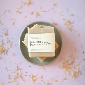Calendula, Oats and Honey Goats Milk Soap-Pure Ingredients- Artisan Soap-Handmade Cold Pressed Soap- Goats Milk Soap