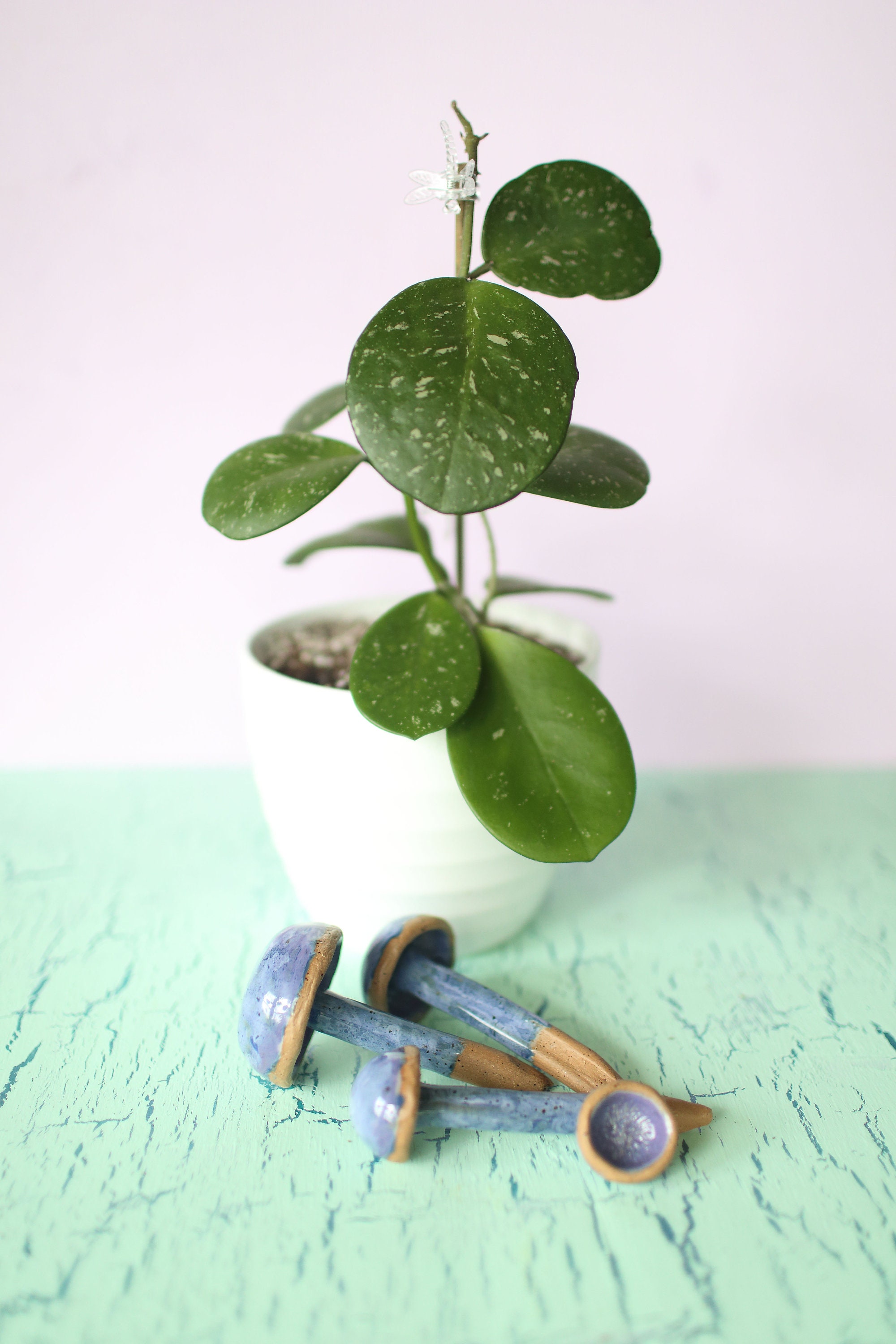 Indigo Mushroom Stakes Indigo Milk Caps Ceramic Garden - Etsy UK