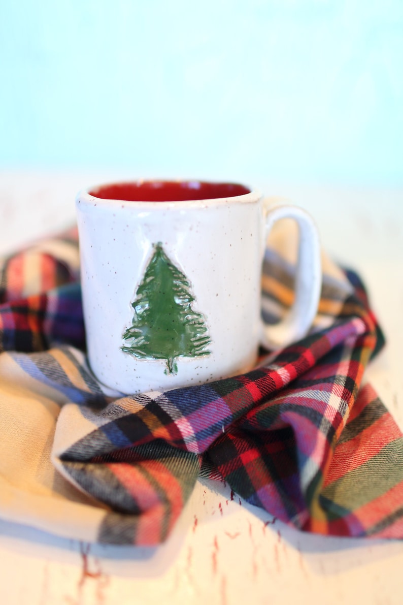 Christmas Tree Mug Ceramic Holiday Coffee Mug image 1