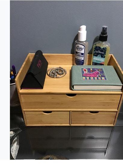 Bamboo Desk Drawer Organizer – Wooden Desktop Storage Unit With Drawers ...