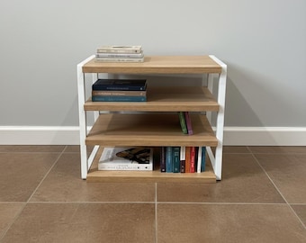 Organizador de escritorio de 4 niveles de madera y metal: almacenamiento de archivos de escritorio