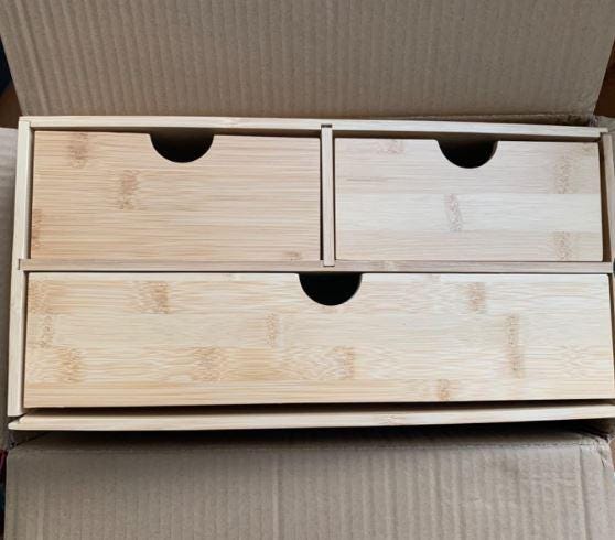 Bamboo Desk Drawer Organizer – Wooden Desktop Storage Unit With Drawers ...
