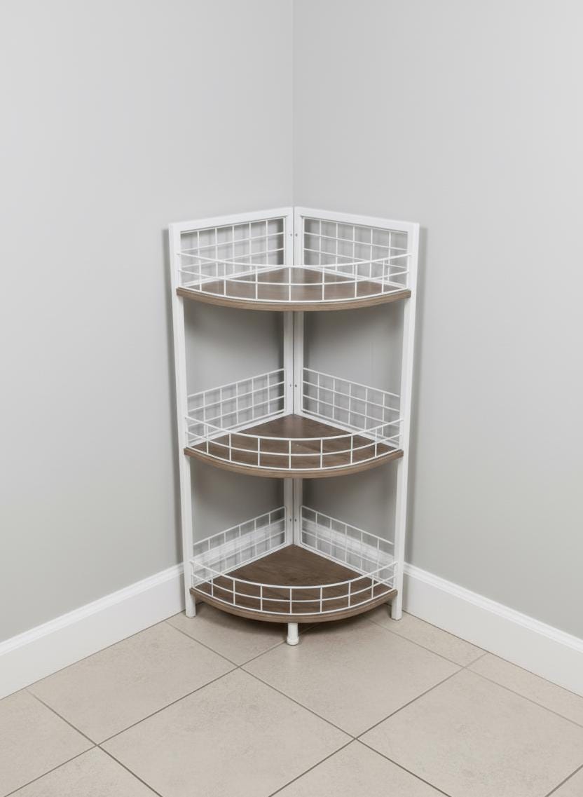 Songmics 3tier Countertop Storage Shelf For Kitchen Rustic Brown And Black | Robert Dyas