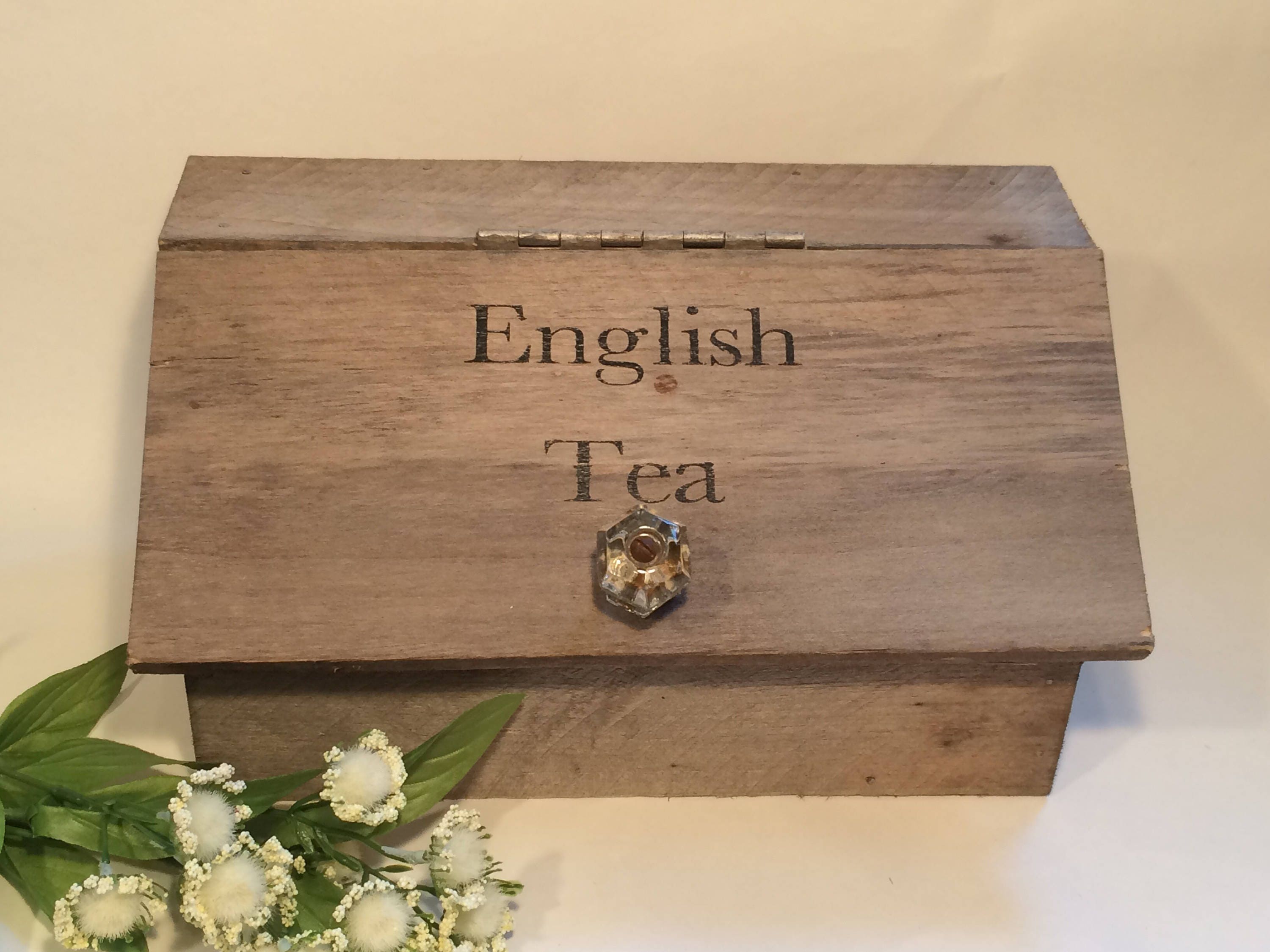 Rustic English Tea Box tea box recipe box tea decor Etsy