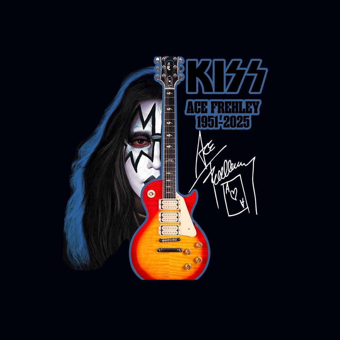 KISS キッス エース・フレーリー 直筆サイン入りフィギュア(生写真付き) KISSのエース🎸が死んじゃった…😭 #KISS #キッス #AceFrehley #エース