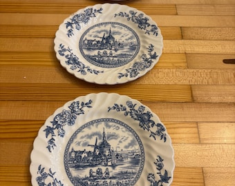 Vintage Johnson Bros “tulip Time” English China in Classic Blue
