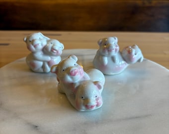 Vintage MCM Keramikfigurer av grisunge (3)