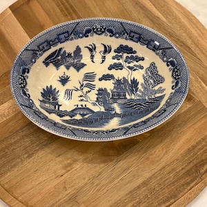 Vintage Blue Willow Serving Bowl.  Made in Japan