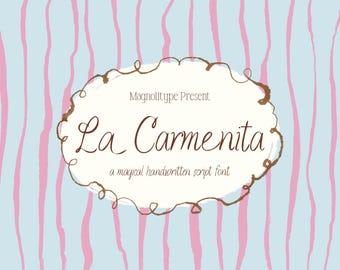 La Carmenita a handwritten whimsical script font for invitation, wedding, branding, logo