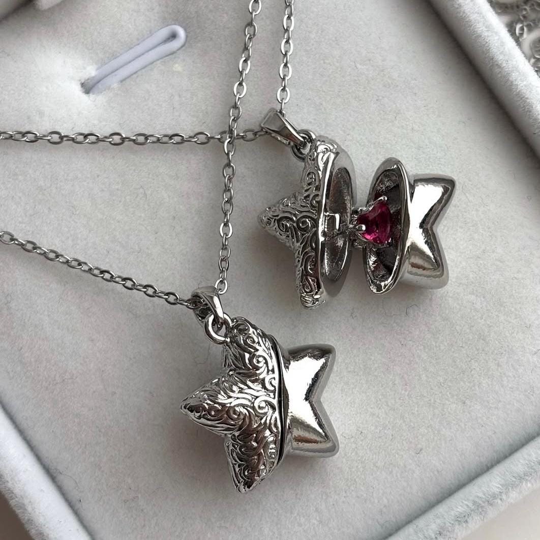 Opening Star Locket Star Locket Necklace, Valentine's Day Gift, Letter Star Necklace - Etsy