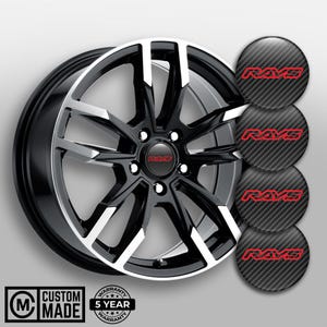 RAYS Wheel Center Cap Decals - Domed Epoxy Resin Stickers - Set of 4