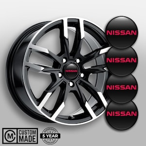 Nissan Wheel Center Cap Decals - Domed Epoxy Resin Stickers - Set of 4