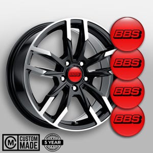 BBS Wheel Center Cap Decals - Domed Epoxy Resin Stickers (Set of 4)