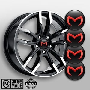 MAZDA Wheel Center Cap Decals - Domed Epoxy Resin Stickers (Set of 4) -Multiple styles