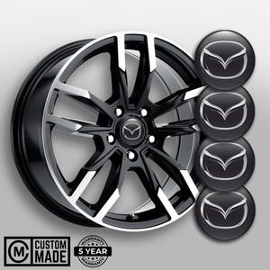 MAZDA Wheel Center Cap Decals: Domed Epoxy Resin Stickers - Set of 4 -Multiple styles