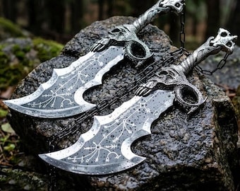 Custom Handmade Kratos God of War Blades of Chaos | Dual Chain Sword Replica | Wall Decor Sword, Fantasy sword for him, Wall Hanging sword