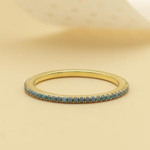 Turquoise Eternity Band, Turquoise Women Ring, Minimalist Turquoise Ring ,Gifts For Her, Full Eternity Ring, Stackable Ring, Christmas Gift